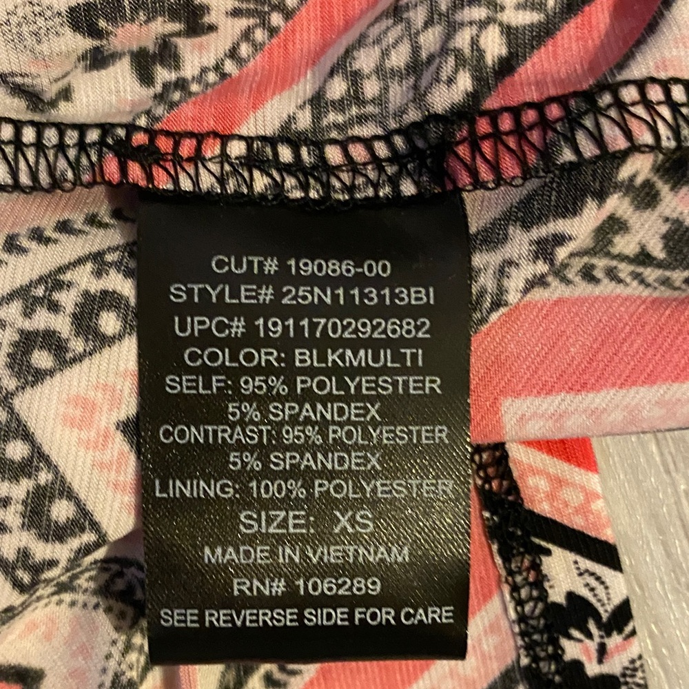 Three Hearts Black Top Maxi Dress with Coral and Cream Chevron Skirt - Picture 4 of 9